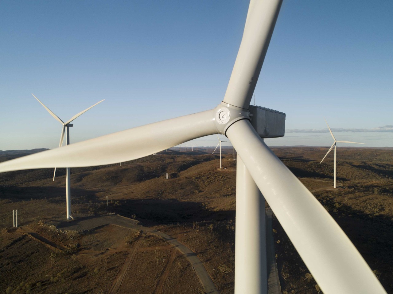 Photo of a windfarm.