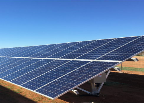 Close up of a solar panel array on a sunny day