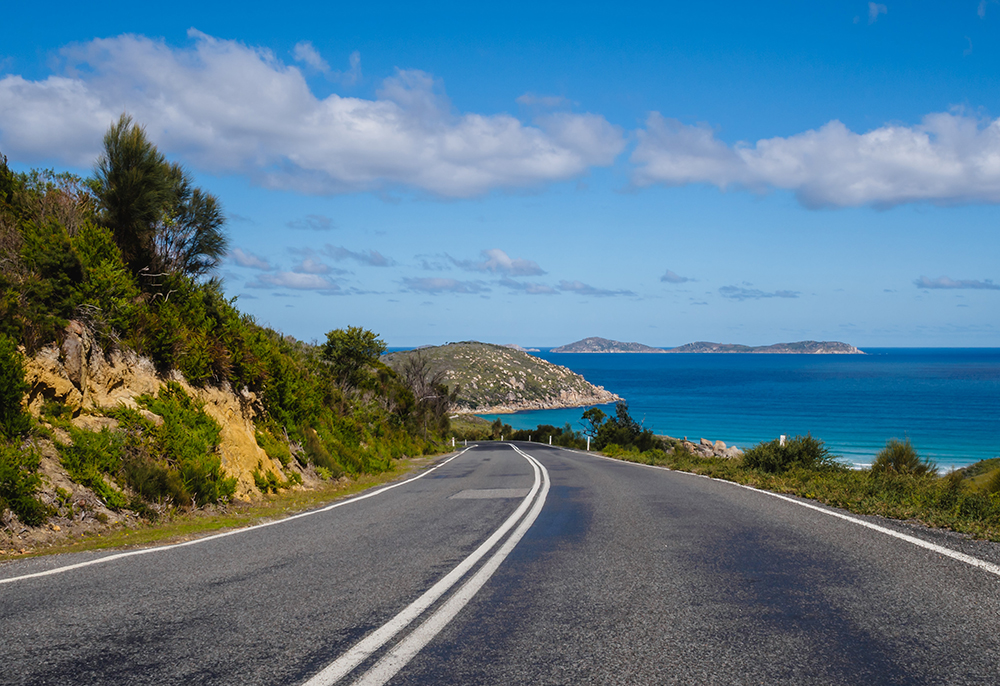Regional road along coastline